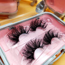 Suit Case Lashes Box Luggage Travel Case Lash Box Set Wholesale 25mm Mink Mink Eyelashes Hand Made 100% Real Mink Fur 10 Pairs