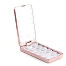 New Arrival Eyelash Packaging Box Mirror With 12pcs Led Lights Vintage Luxury Led Eyelash Storage Travel Case