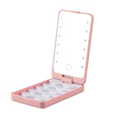 New Arrival Eyelash Packaging Box Mirror With 12pcs Led Lights Vintage Luxury Led Eyelash Storage Travel Case